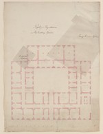 Kassel, Hofverwaltungsgebäude, Vierflügelanlage, erste Entwurfsserie, Erdgeschoß, Grundriß