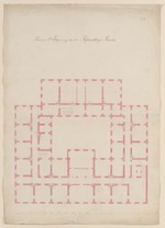 Kassel, Hofverwaltungsgebäude, Vierflügelanlage, zweite Entwurfsserie, zweites Obergeschoß, Grundriß