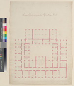 Kassel, Hofverwaltungsgebäude, Vierflügelanlage, zweite Entwurfsserie, Zwischengeschoß, Grundriß