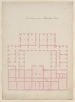 Kassel, Hofverwaltungsgebäude, Vierflügelanlage, zweite Entwurfsserie, Souterrain, Grundriß