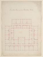 Kassel, Hofverwaltungsgebäude, Vierflügelanlage, zweite Entwurfsserie, Attikageschoß, Grundriß