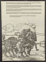 Gespann des Triumphwagens mit Velocitas und Firmitudo