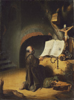 Eremit bei der Andacht