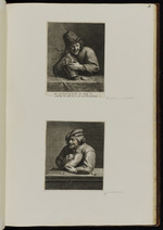 38. | Ein lachender Trincker mit einem offenen Kruge in den Armen ... Ein Geitziger mit dem Geldsacke in den Armen