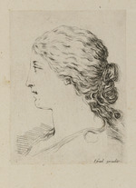 Frauenkopf im Profil nach links