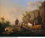 Landschaft mit Tierherde und Hirten