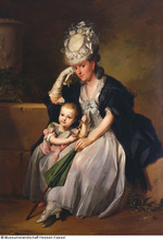 Gattin des Künstlers mit Sohn