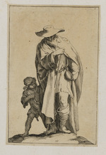 Alter Bettler mit einem Jungen