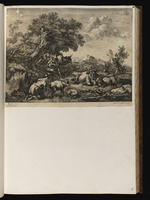 Ein Hirte mit Dudelsack und eine melkende Frau