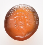 Heliosbüste, die von Victoria bekränzt wird