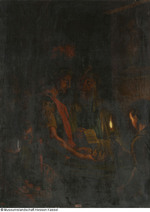 Augustus legt eine Krone auf den Sarkophag Alexanders