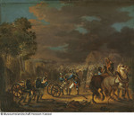 Hessische Artillerie beim Stellungswechsel