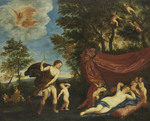 Adonis wird durch Amoretten zum Lager der Venus geführt