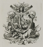 Devise mit Jagdhorn "Für die Jagd" im Herbst