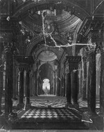 Barocke Phantasiearchitektur; im Kuppeltambour das hessische Wappen