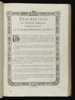 Beschreibung des fünften Bildes mit der Krönung des Königs, Seite 1