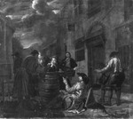 Landleute beim Tricktrackspiel