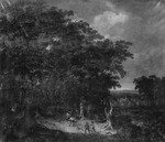 Die Falkenjäger im Eichenwald (Figuren vermutlich von Johannes Lingelbach)