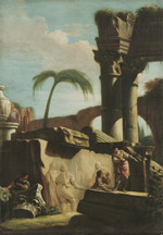 Antike Ruinen mit einem Relief und Staffagefiguren (Gegenstück zu GK 531)