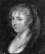 Büste eines Mädchens mit blondgelocktem Haar