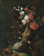 Blumenstillleben am Waldboden