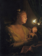 Die büßende Magdalena, einen Totenkopf haltend