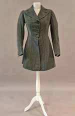 Grau-schwarze Jacke von einem Damenreitkostüm mit großen Knöpfen